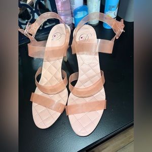 Light pink 3 inch heel with pink clear straps